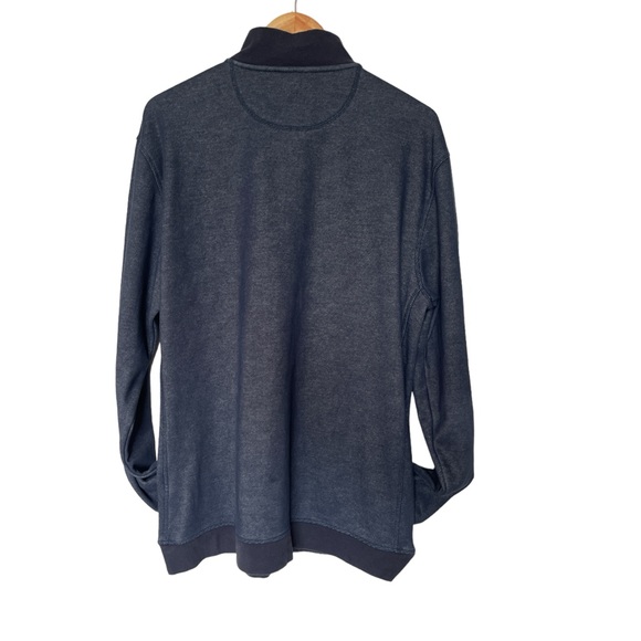 Nifty Genius Funnel Neck Blue Quarter Zip Pullover Sweater XL EUC - Picture 3 of 4